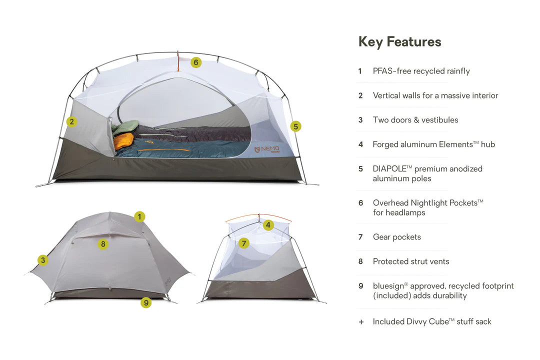 Nemo® Aurora™ Tent With Footprint (2 Person)