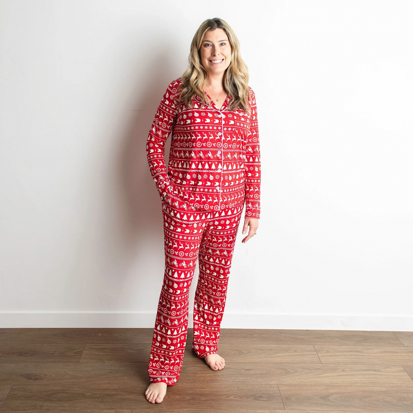 Button-up Luxe Bamboo Christmas Pajamas