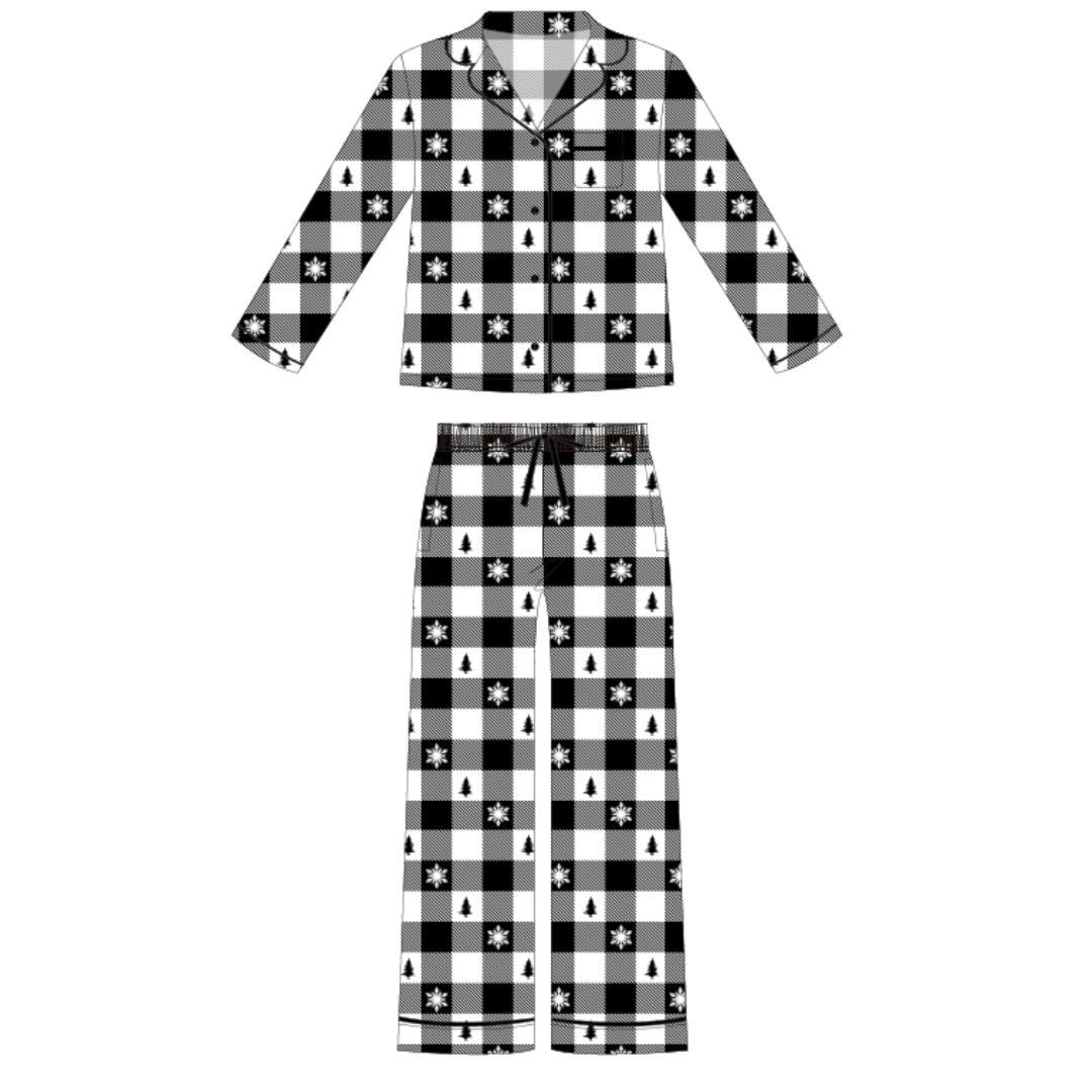 Button-up Luxe Bamboo Christmas Pajamas