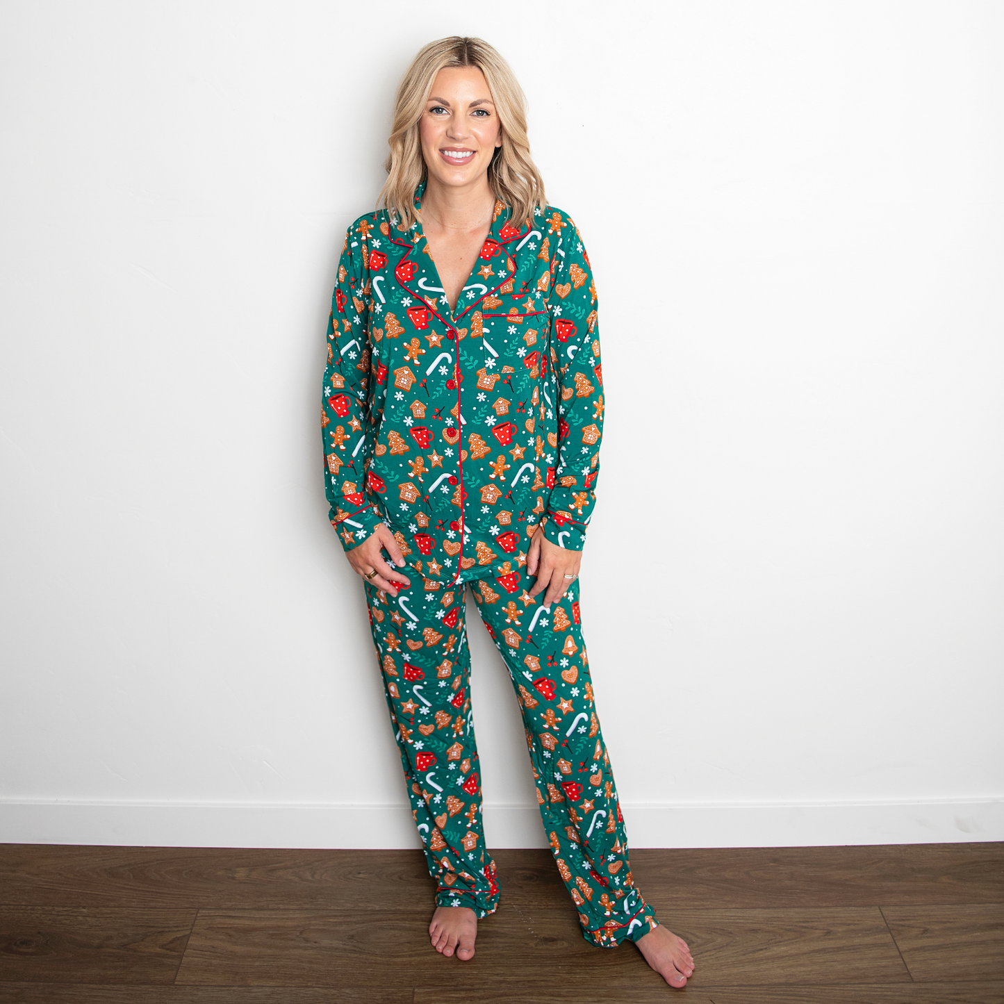 Button-up Luxe Bamboo Christmas Pajamas